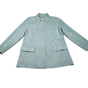 Harve Benard Blazer Jacket Womens Size 10 Blue 100% Polyester Preppy Office